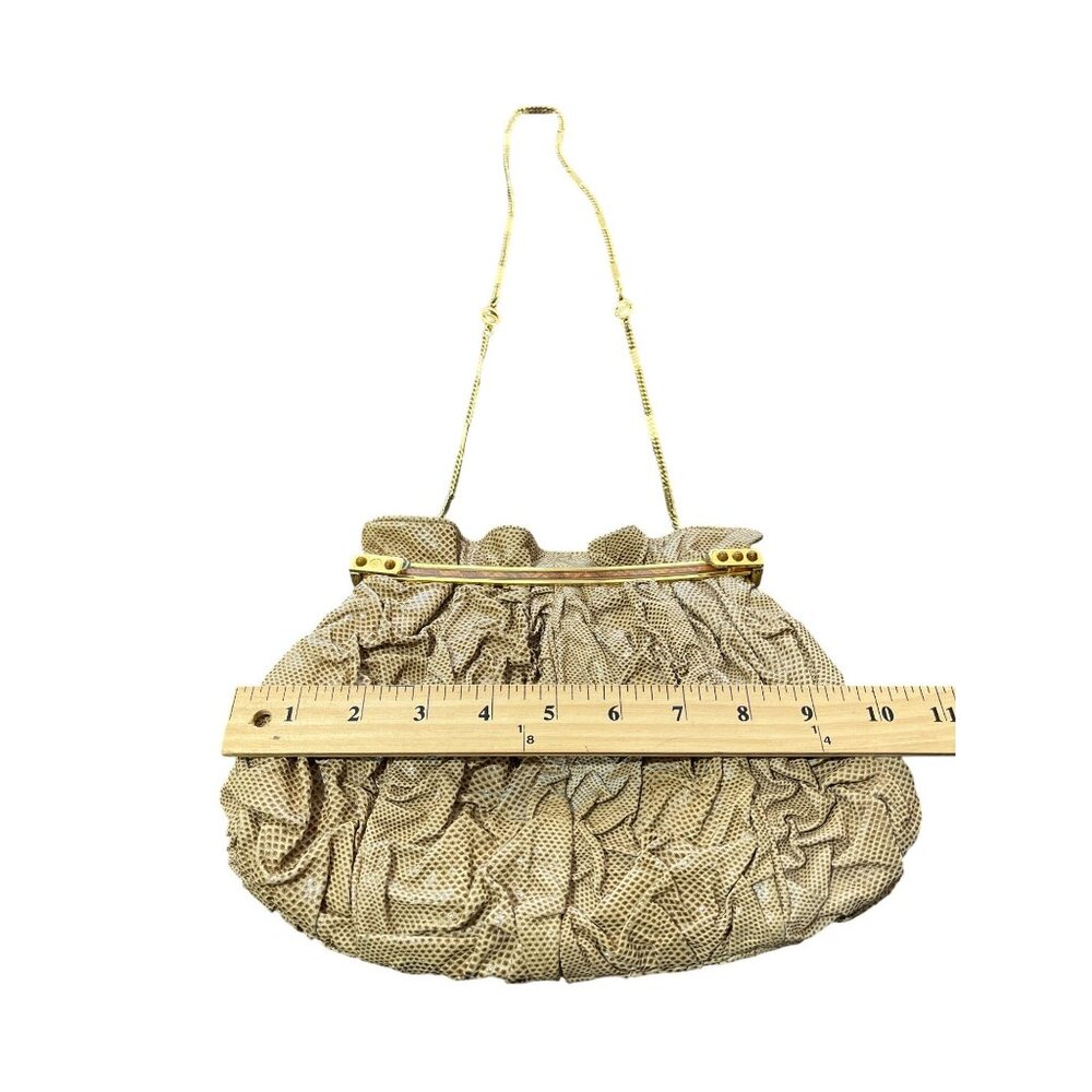 Vintage Carlo Fiori Snakeskin Evening Bag Chain-Strap Italy Convertible Clutch - Picture 6 of 7